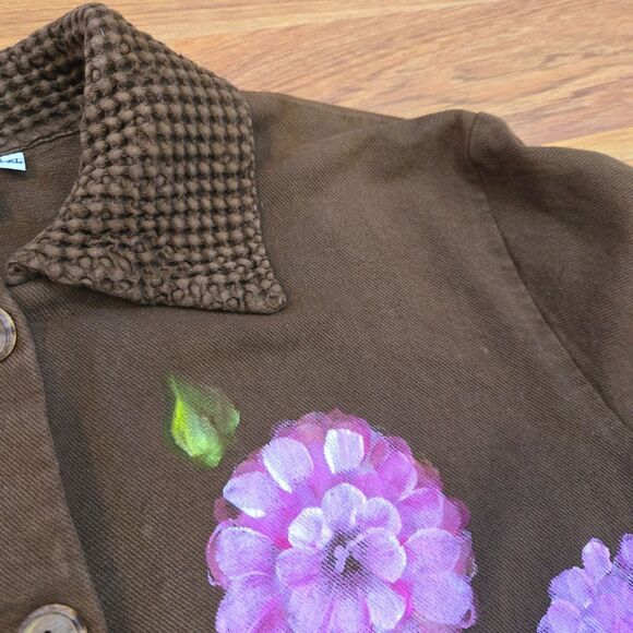 By Taylor American Original American Hand Painted L/XL Shacket Vtg Grunge Boho - Picture 14 of 15